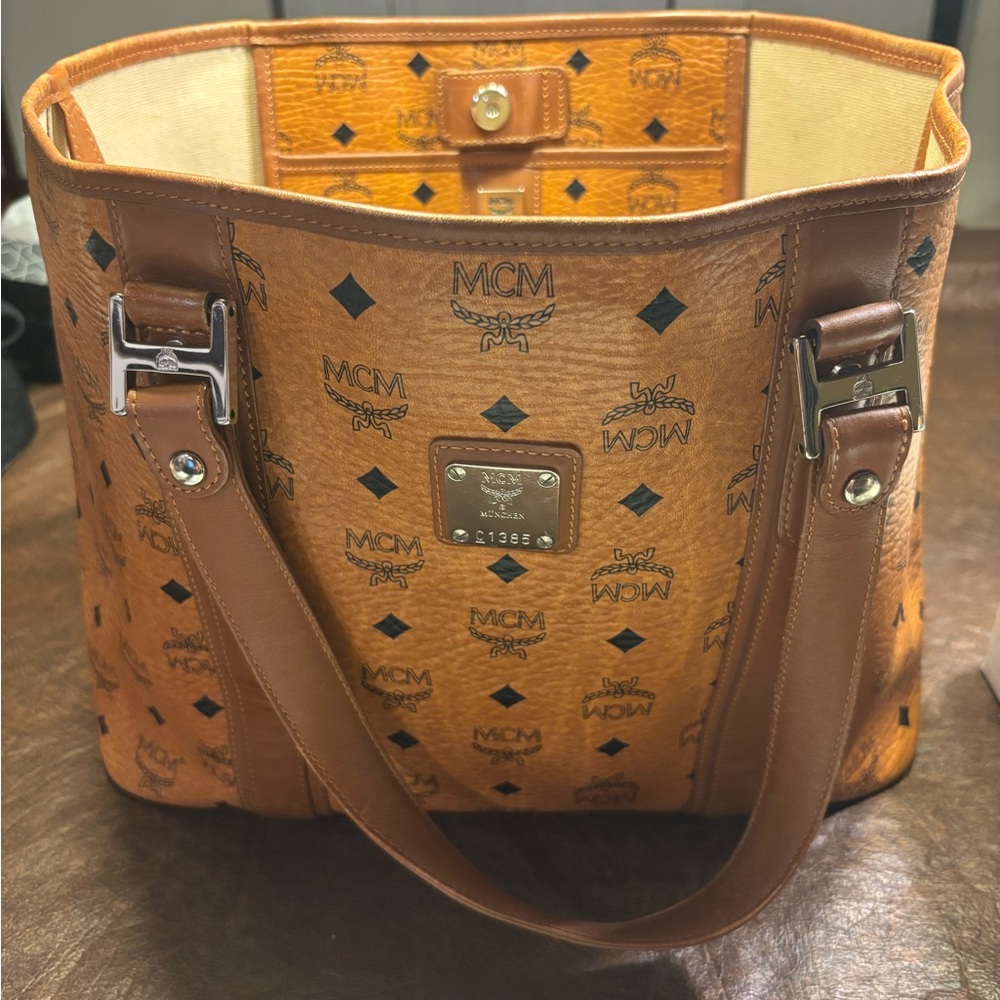 MCM Cognac Visetos Tote Bag